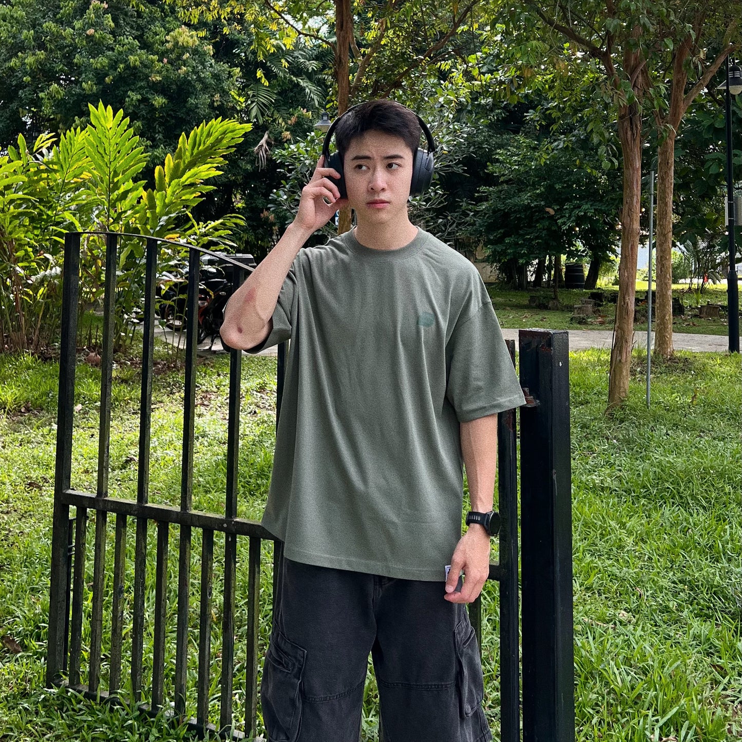 05-AM Tone Collection Oversized T-Shirt in Pine