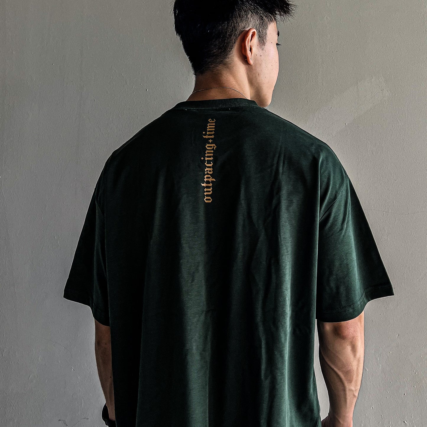 05-AM Vintage Olive Green Oversized T-Shirt
