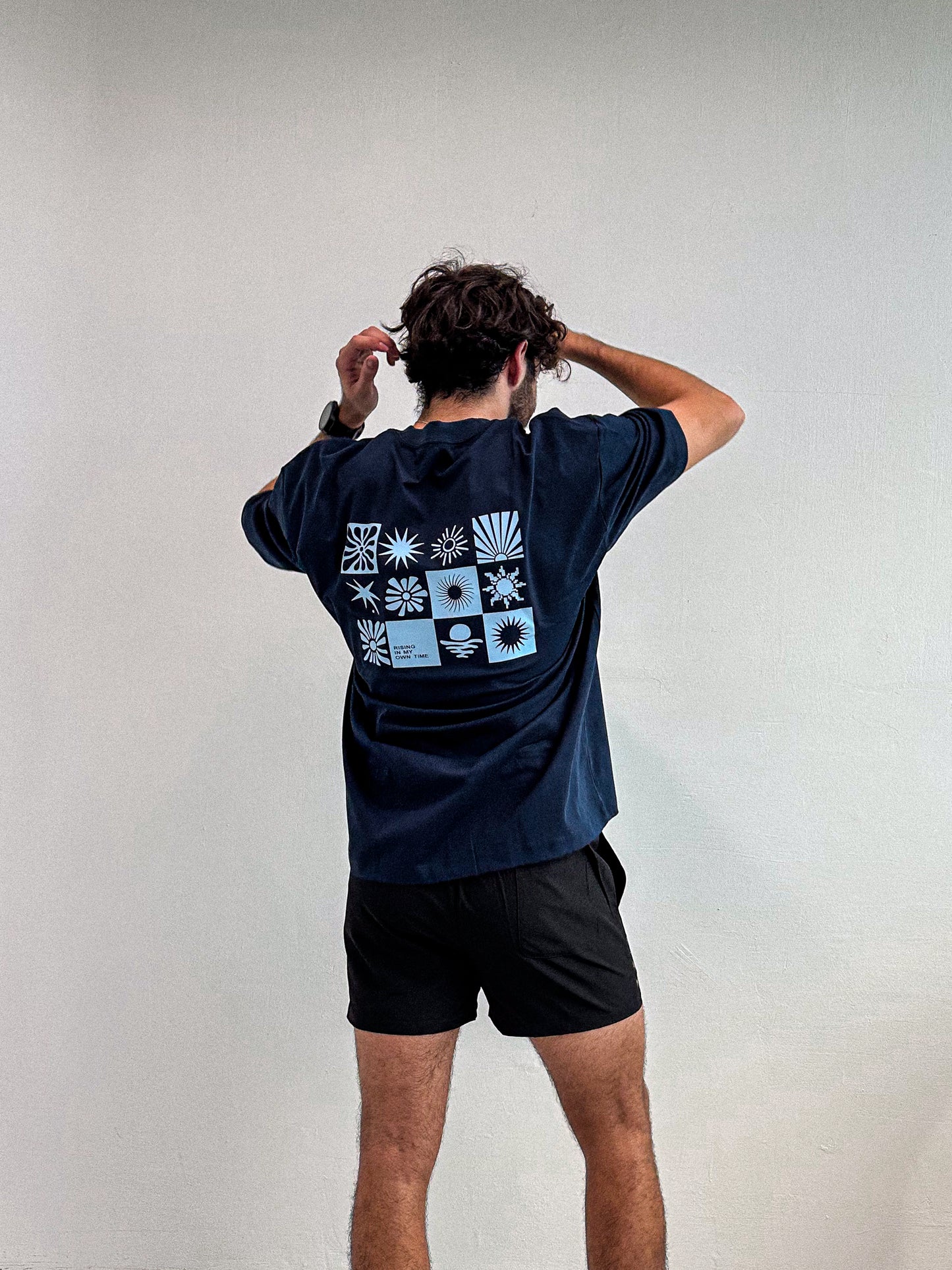 Zerofive Sunrise Collection Navy Oversized Tee