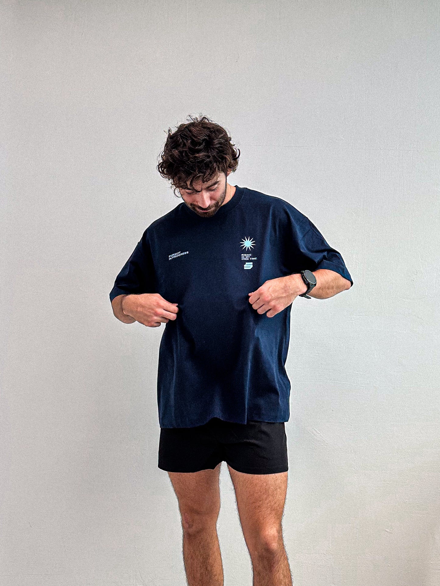 Zerofive Sunrise Collection Navy Oversized Tee