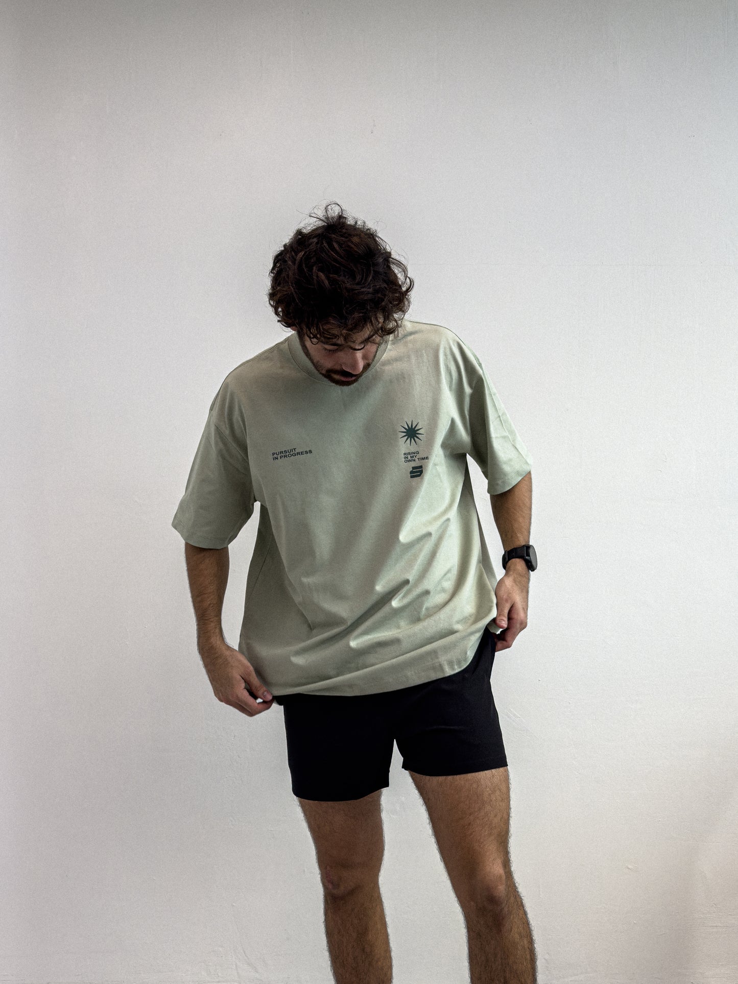 Zerofive Sunrise Collection Sage Green Oversized Tee