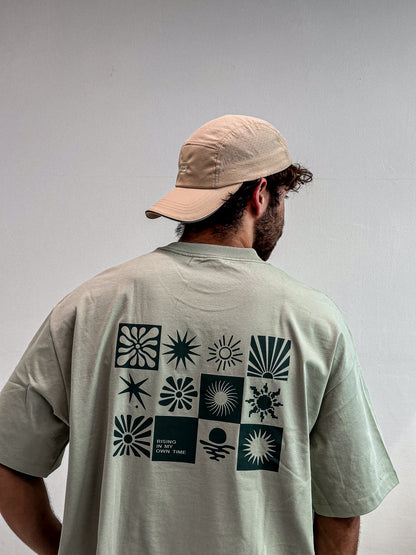 Zerofive Sunrise Collection Sage Green Oversized Tee