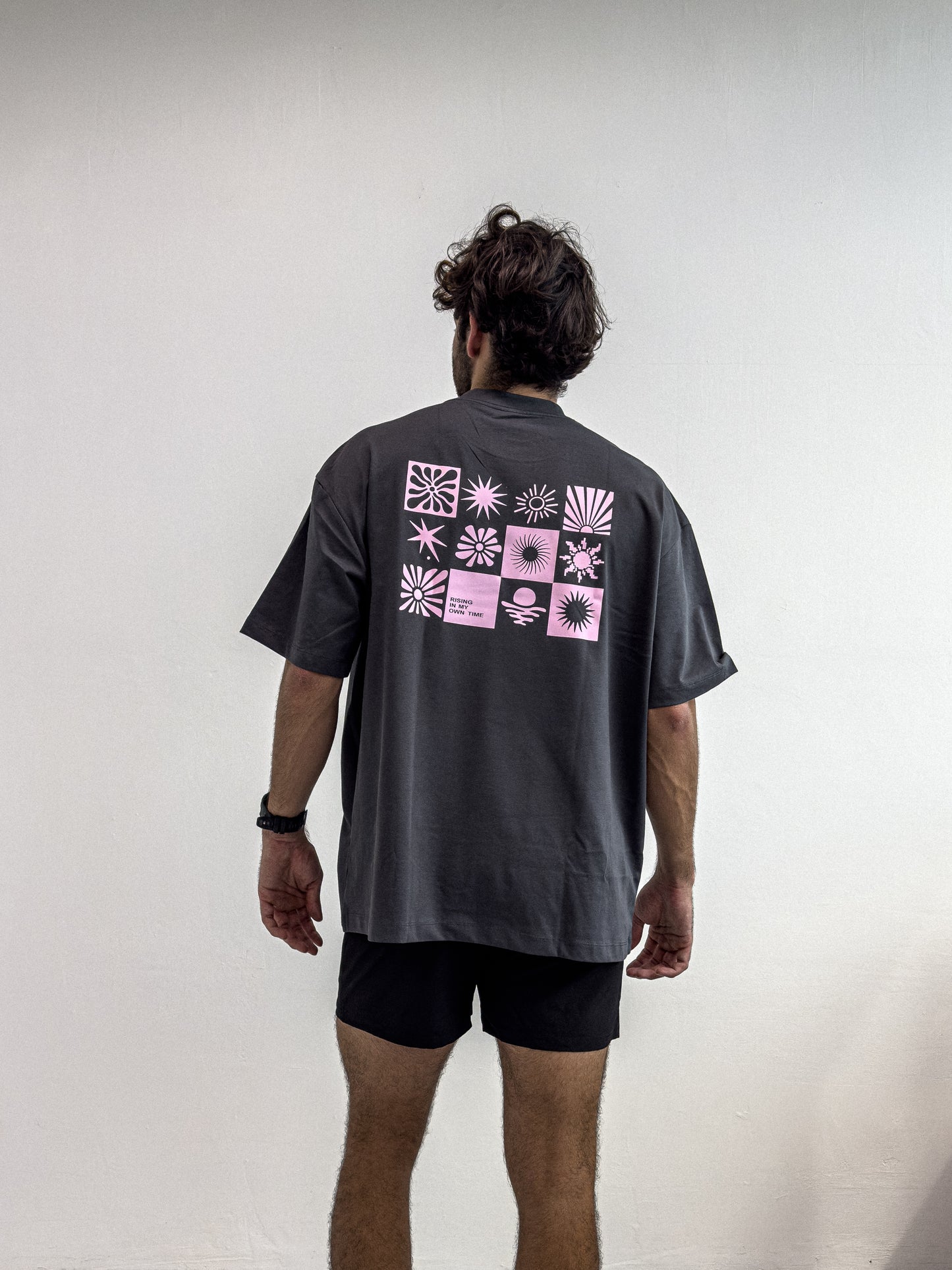 Zerofive Sunrise Collection Dark Grey Oversized Tee