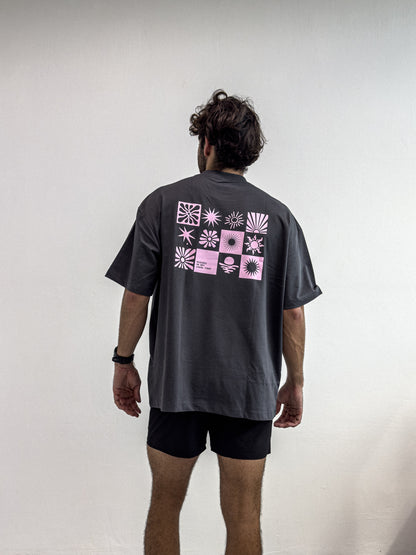 Zerofive Sunrise Collection Dark Grey Oversized Tee