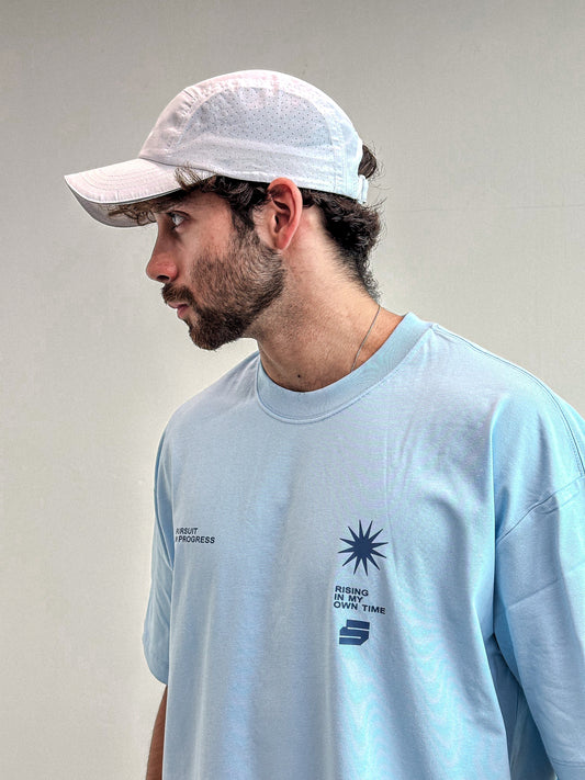 Zerofive Sunrise Collection Sky Blue Oversized Tee