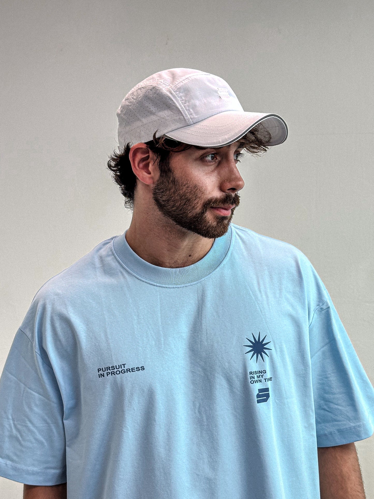 Zerofive Sunrise Collection Sky Blue Oversized Tee