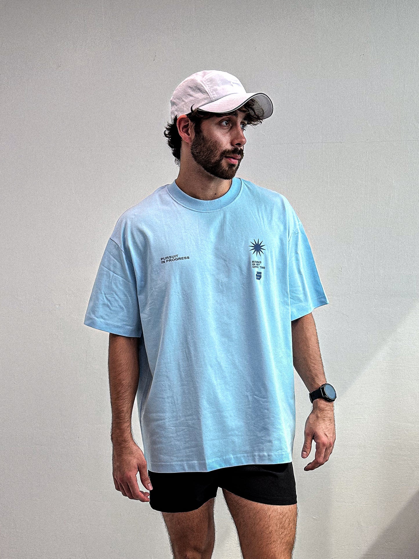 Zerofive Sunrise Collection Sky Blue Oversized Tee