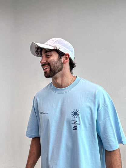 Zerofive Sunrise Collection Sky Blue Oversized Tee