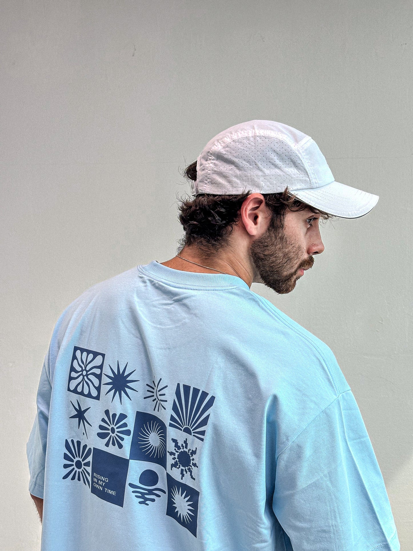 Zerofive Sunrise Collection Sky Blue Oversized Tee