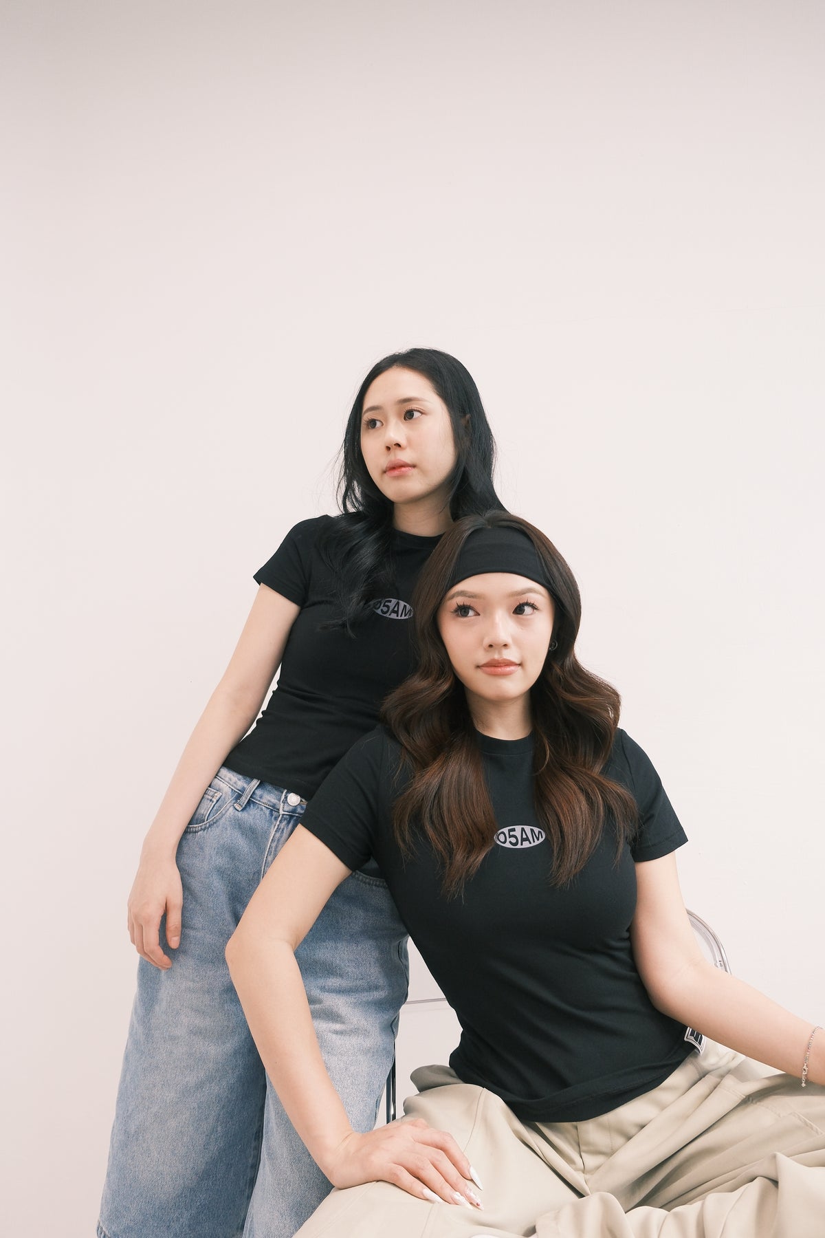 Zerofive Fitted Baby Tee in Jet Black