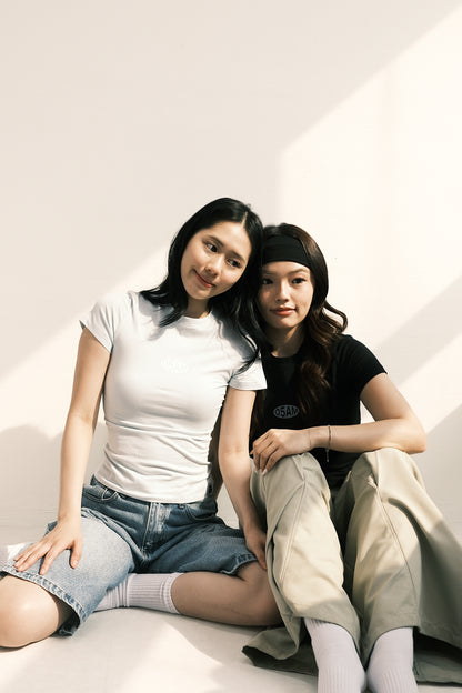 Zerofive Fitted Baby Tee in Pastel Blue