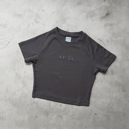 05-AM Dark Grey Raglan Baby Tee