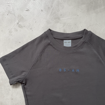 05-AM Dark Grey Raglan Baby Tee