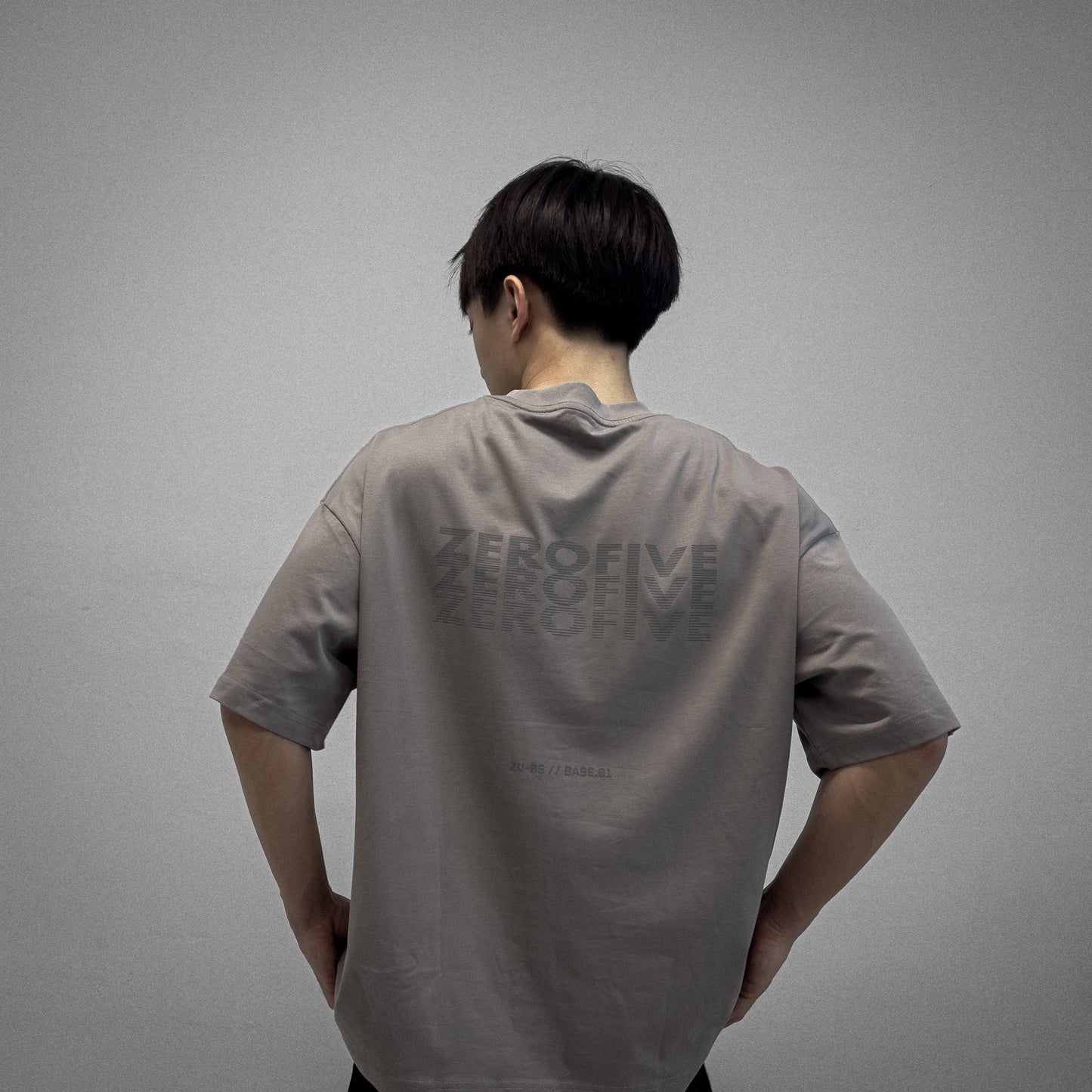 Zerofive Base Collection Grey Oversized T-Shirt