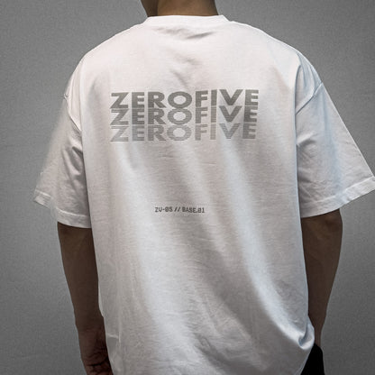 Zerofive Base Collection White Oversized T-Shirt