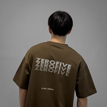 Zerofive Base Collection Brown Oversized T-Shirt