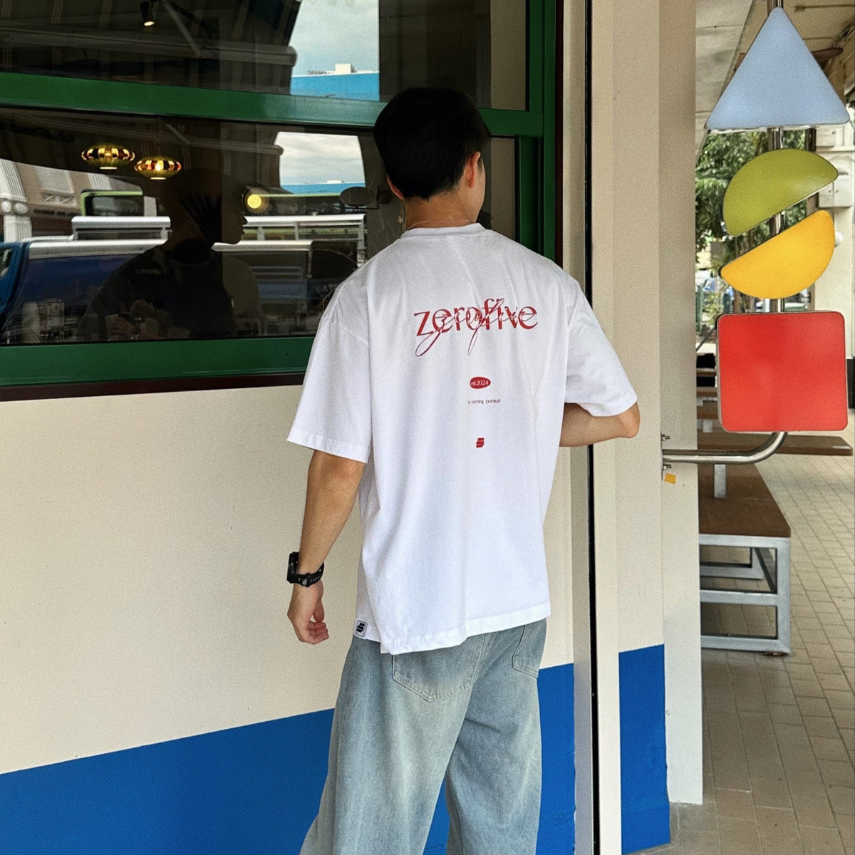 05-AM Script Collection Oversized T-Shirt in White