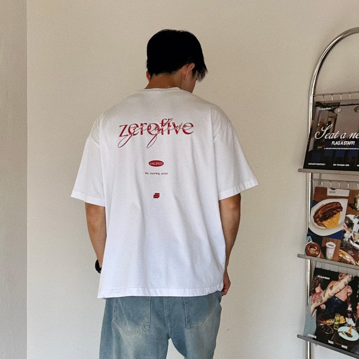 05-AM Script Collection Oversized T-Shirt in White
