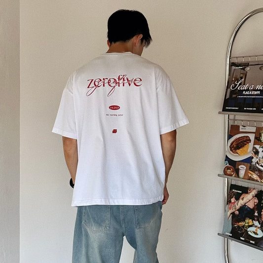 05-AM Script Collection Oversized T-Shirt in Saffron