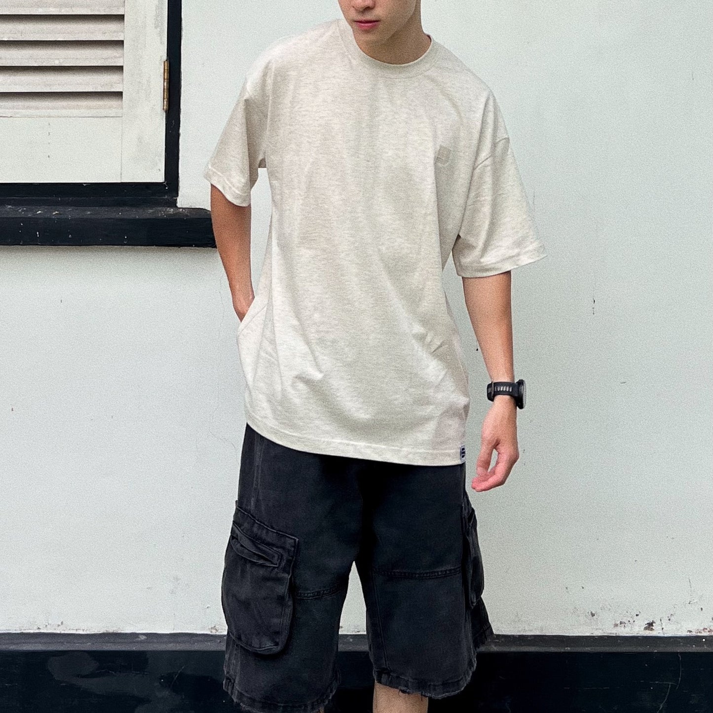 05-AM Tone Collection Oversized T-Shirt In Sand